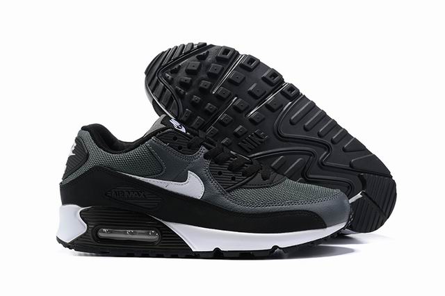 New Nike Air Max 90 Men's Shoes Grey Black White-71 - Click Image to Close